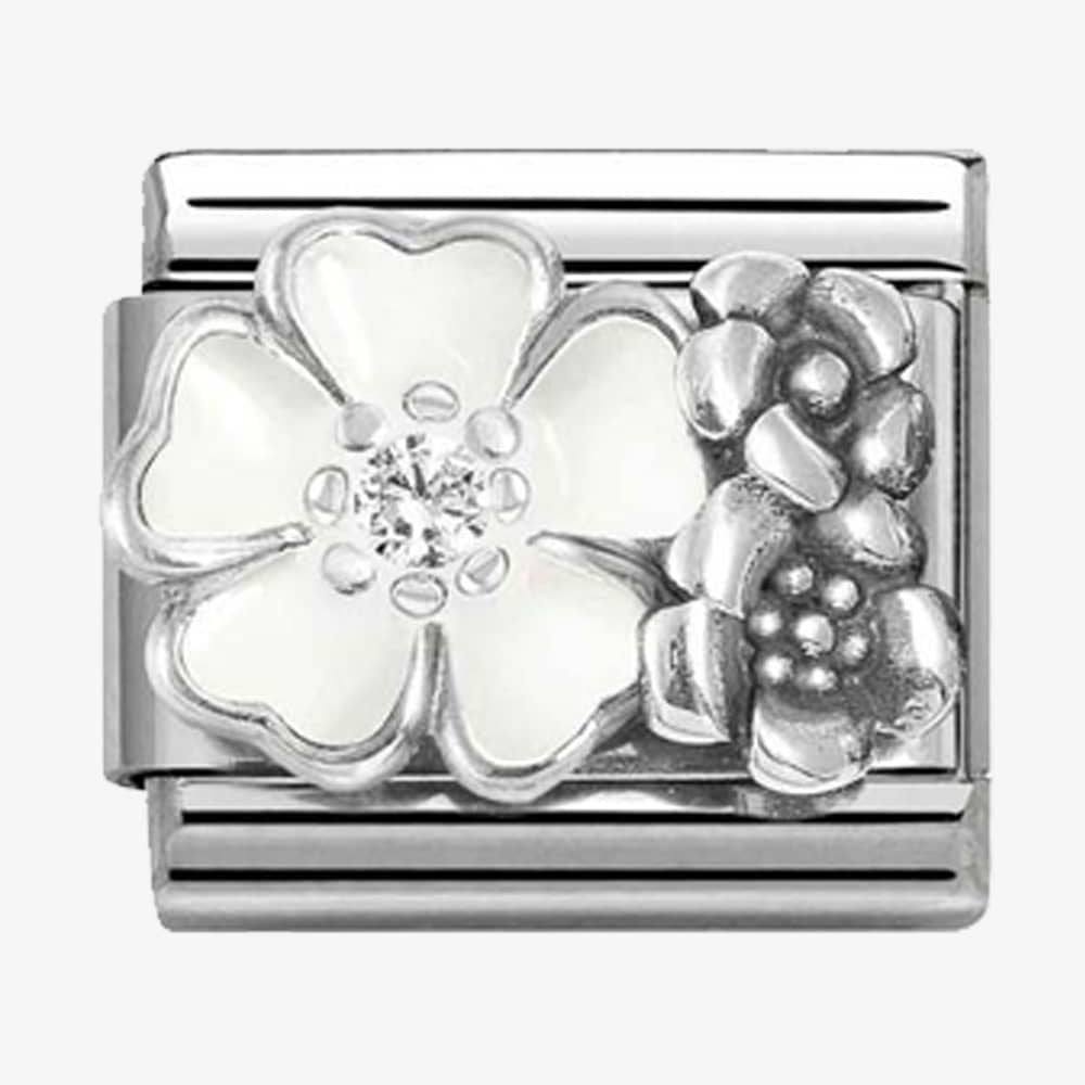 NOM CZ WHT FLOWER & FLOWERS - OX SYMB
