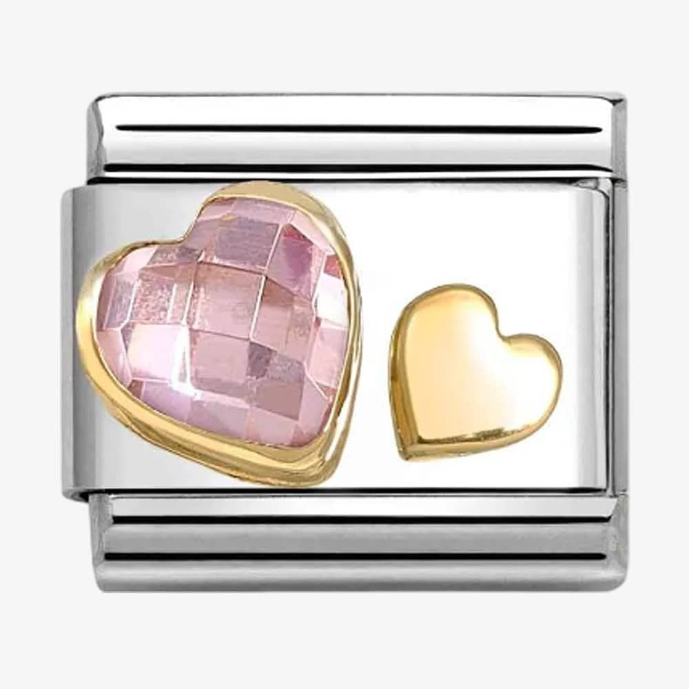NOM PNK CZ HEARTS - CZ FACET SYMBOL