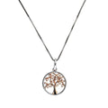 SILVER RP & RG CZ TREE OF LIFE ON BOX NECKLET