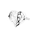 SILVER HEART OF YORKSHIRE LRGE OPEN HEART RING