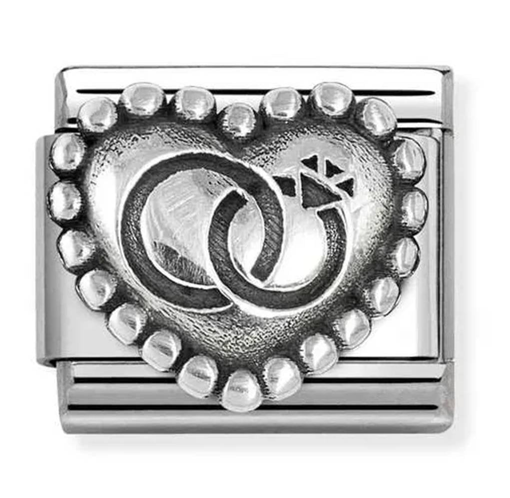 NOM DOT HEART WEDD RINGS SILV SH. - OXID SYMBOL