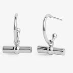 CLASSIC COLLECTION | SP T-Bar Drop Hoop Earrings by Joma