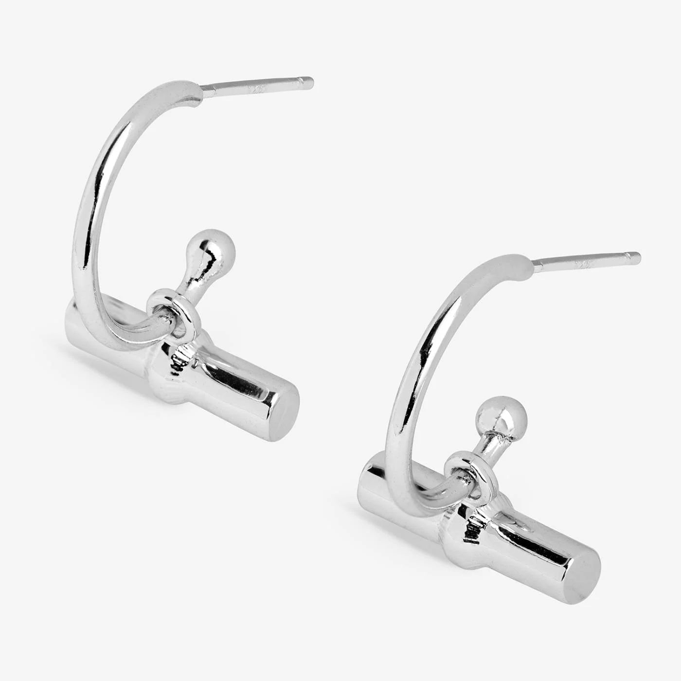 CLASSIC COLLECTION | SP T-Bar Drop Hoop Earrings by Joma