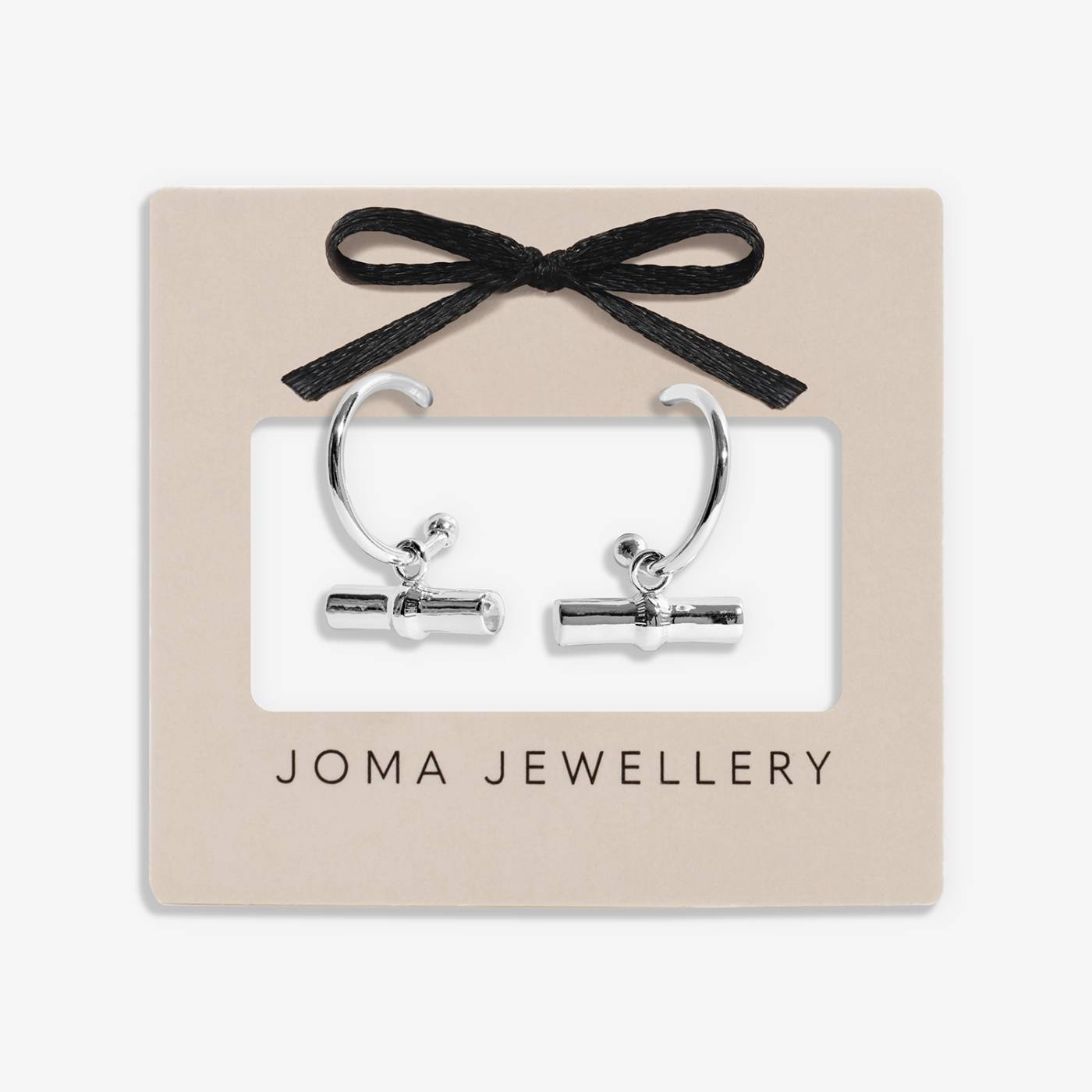 CLASSIC COLLECTION | SP T-Bar Drop Hoop Earrings by Joma