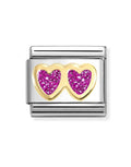 NOM DBLE FUCHSIA HEART - GLITTER SYMBOLS