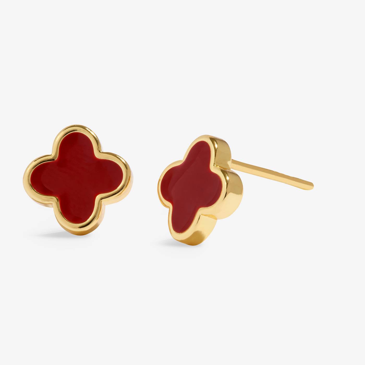 SIGNATURE CLOVER COLLECTION | RED CLOVER GP Stud Earrings by Joma