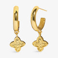 SIGNATURE CLOVER COLLECTION | TEXTURED CLOVER GP Hoop Drop Earrings by Joma