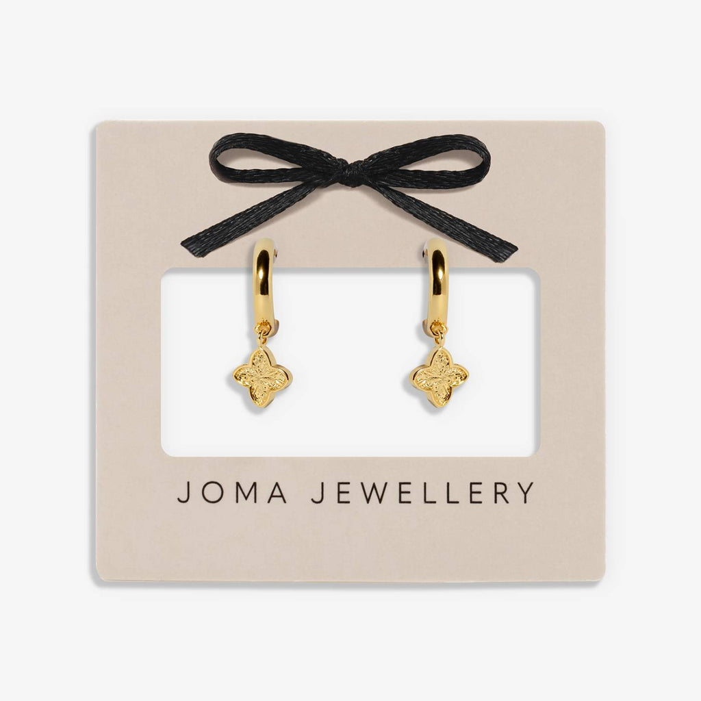 SIGNATURE CLOVER COLLECTION | TEXTURED CLOVER GP Hoop Drop Earrings by Joma