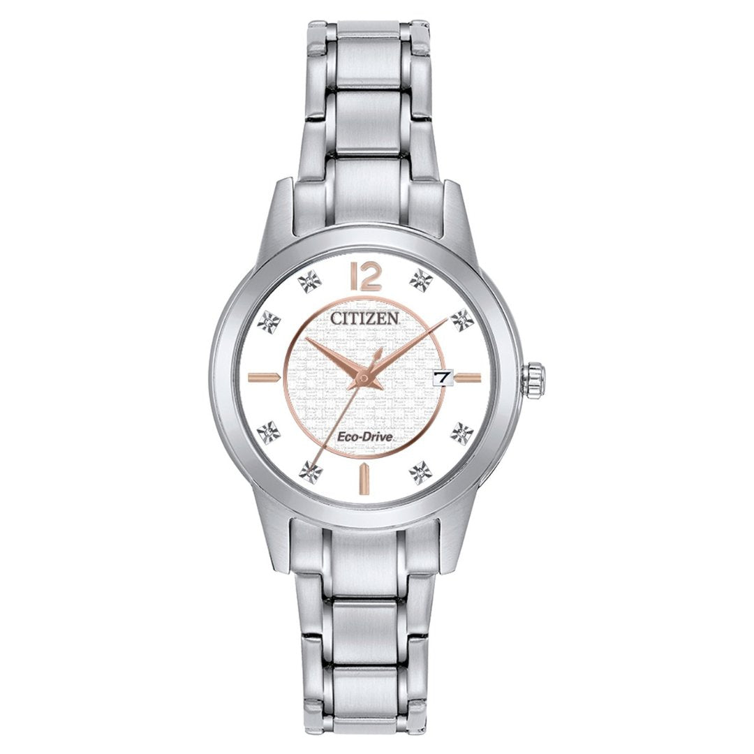 LDS SS CITIZEN ECO RND SIL DL.D DIAMOND BW