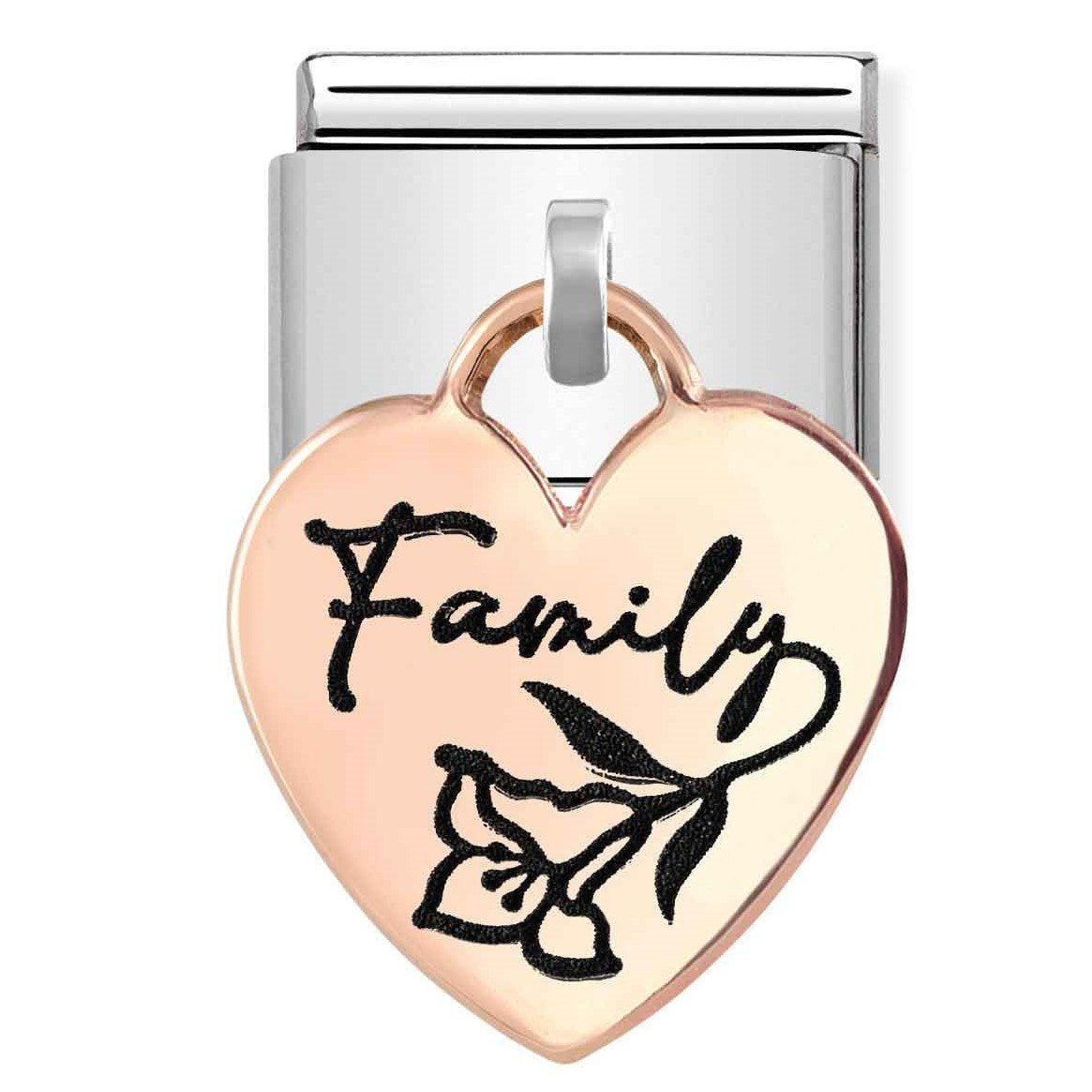 NOM RG HEART FAMILY DANGLE CHARM