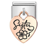 NOM RG HEART SISTER DANGLE CHARM