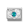 NOM GREEN OPAL DIA CUT HEART - SILV SH