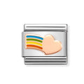 NOM ROSE GOLD RAINBOW HEART ENAMEL