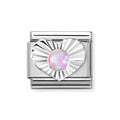 NOM PINK OPAL DIA CUT HEART - SILV SH