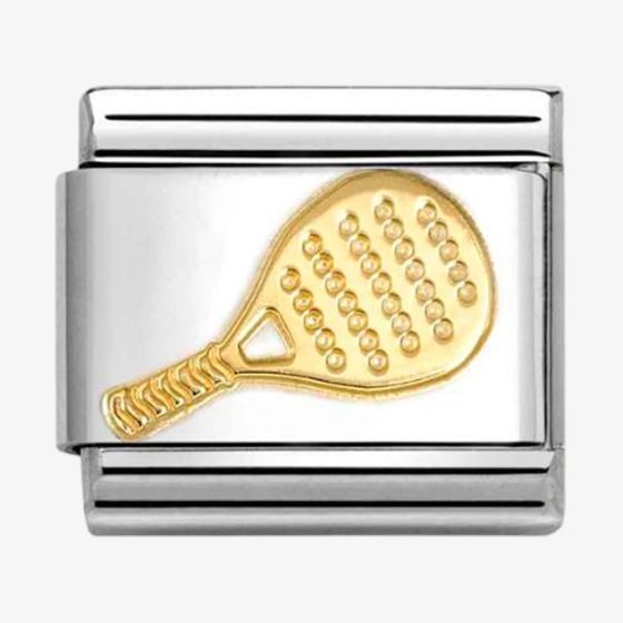 030106/26 GOLD PADDLE TENNIS RACKET CHARM