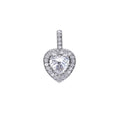 SILV ZIRC DIAMONFIRE PAVE SET HEART NLET