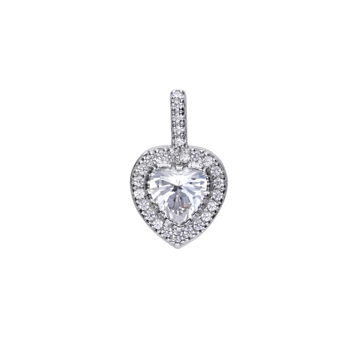 SILV ZIRC DIAMONFIRE PAVE SET HEART NLET