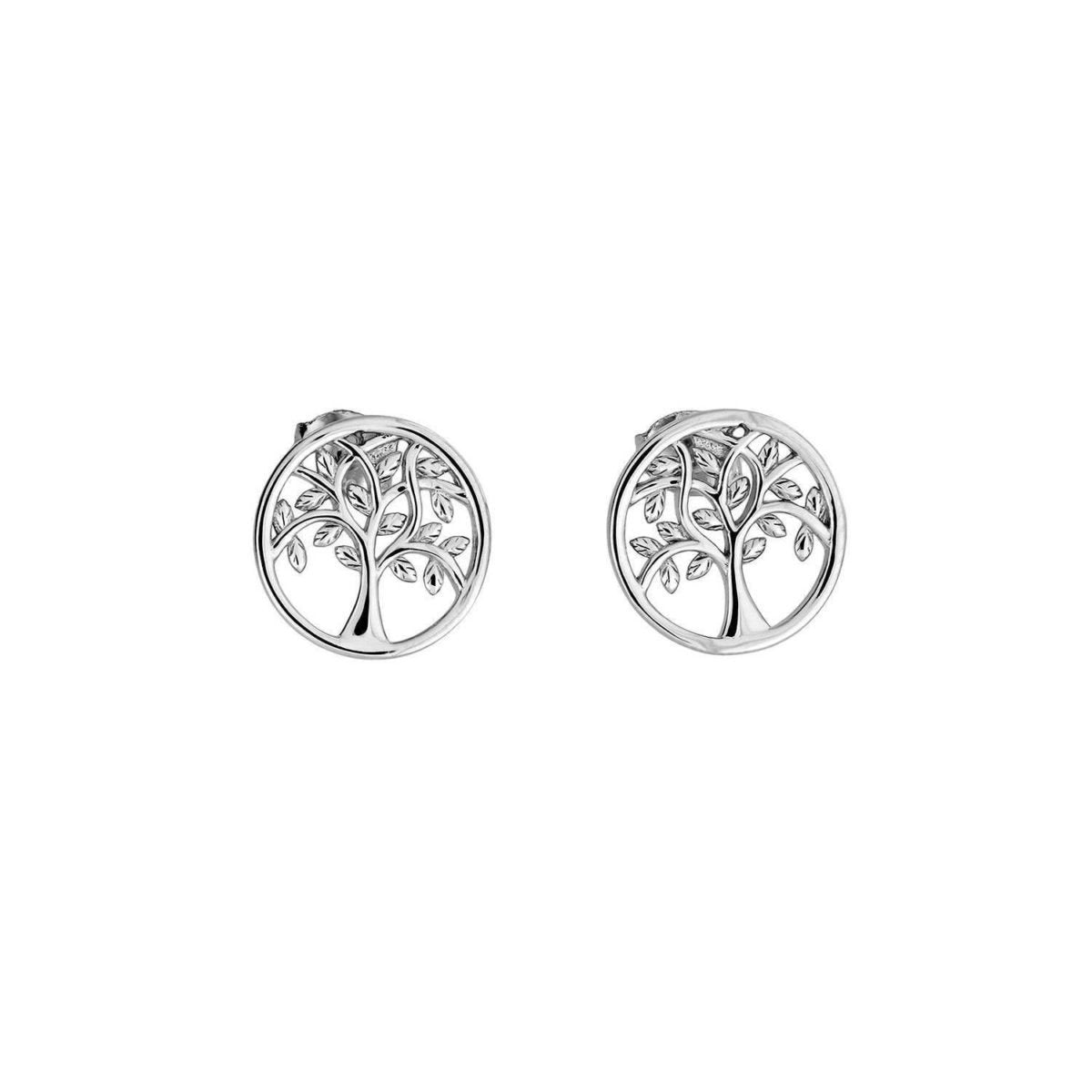 SILV RP TREE OF LIFE RND STUD ER