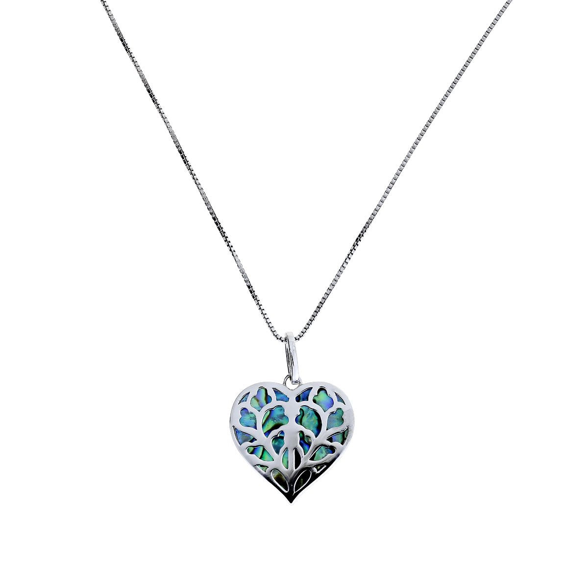 SILV ABALONE HEART OF YORKSHIRE PENDANT BOX CHAIN