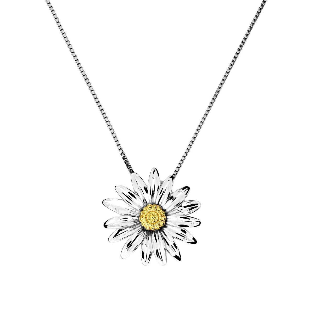 SILV & GOLD PLTE DAISY APRIL PENDANT ON BOX CH.