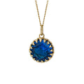 SILV GP BLU CZ THROAT CHAKRA PEND & 16-18" FINE CURB CH.