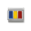 NOM ROMANIA ENAMEL FLAG SILV SHINE