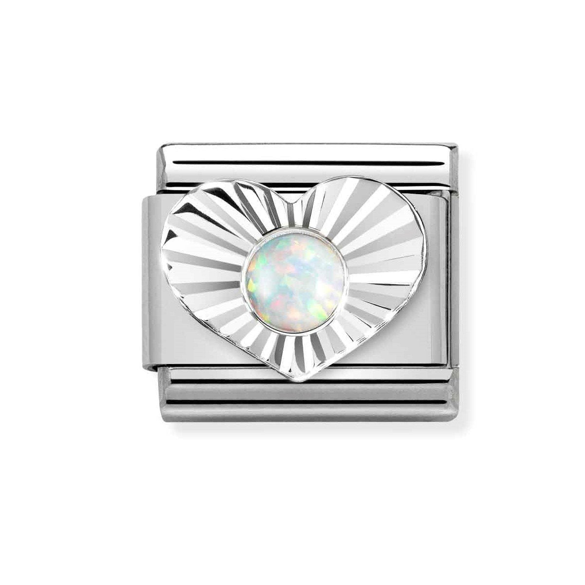 NOM OPAL DIA CUT HEART - SILV SH