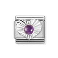NOM AMETHYST DIA CUT HEART - SILV SH