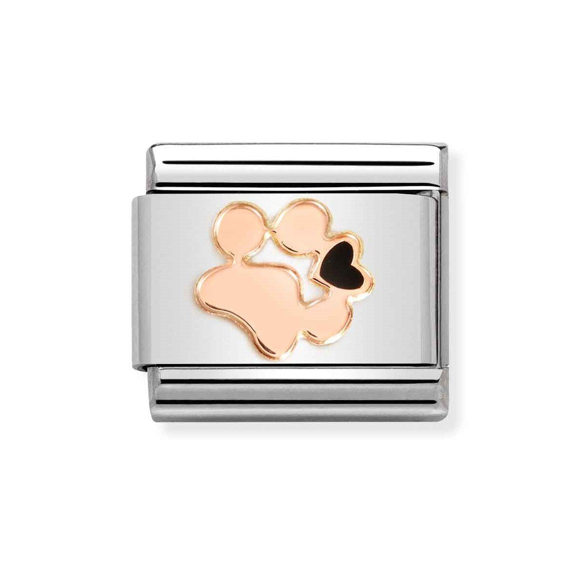 NOM ROSE GOLD DOG PAWPRINT ENAMEL