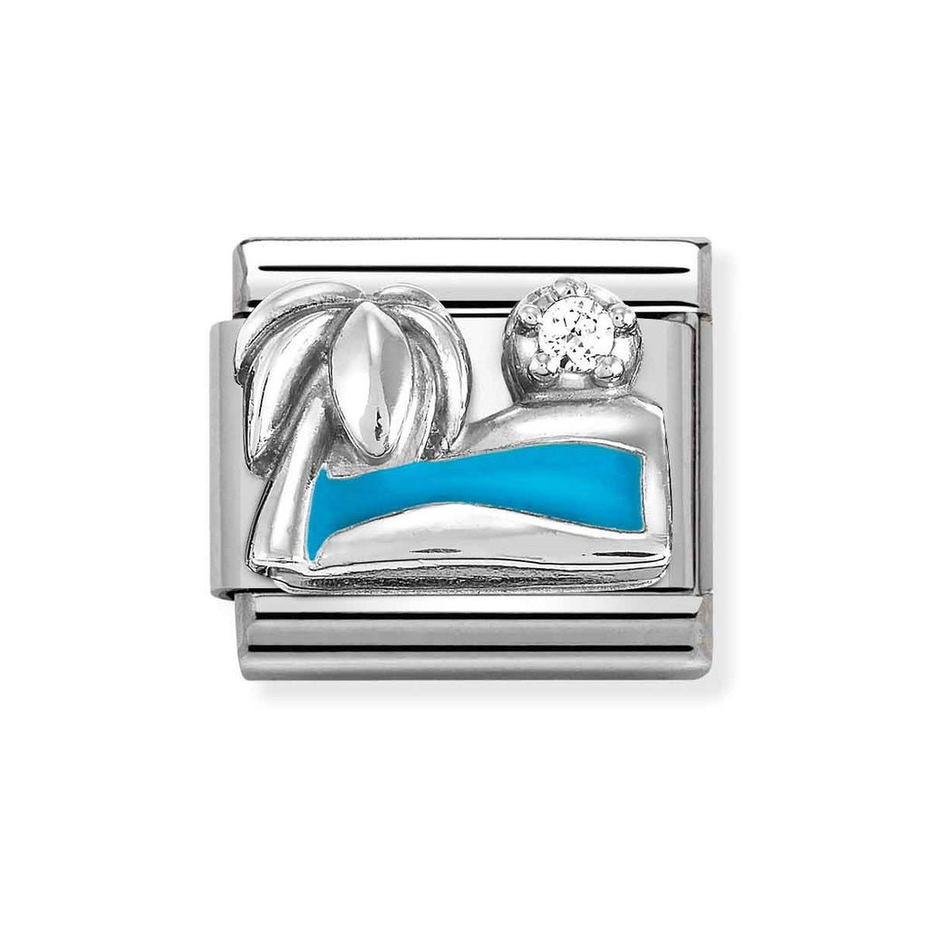 NOM CZ PALM TREE & SEA SILV SHINE