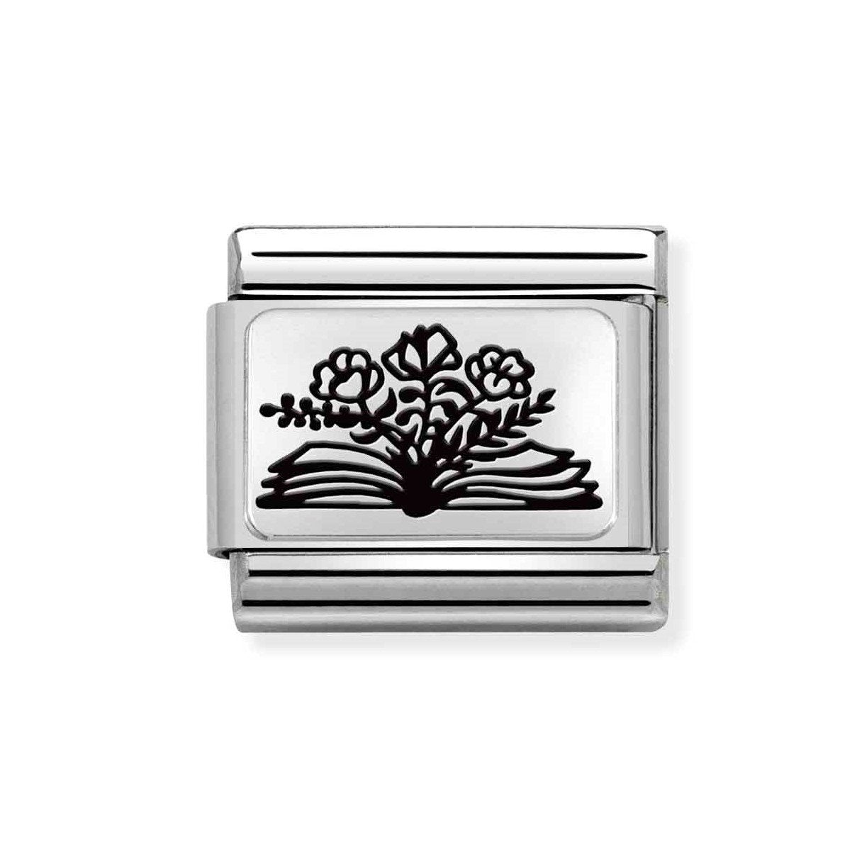 NOM BOOK FLOWERS SILV - PLATES (IC)