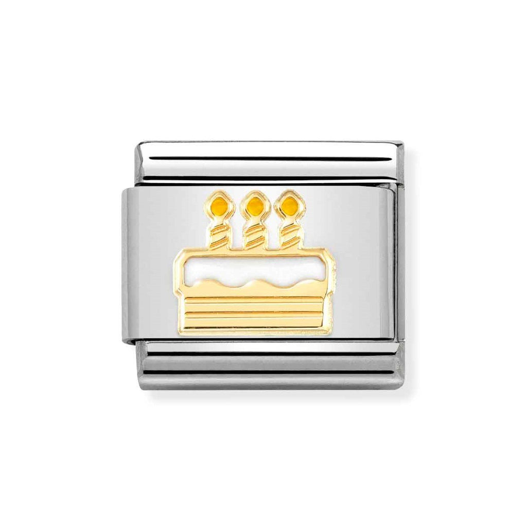 NOM BIRTHDAY CAKE WHT ENAMEL - SYMBOLS