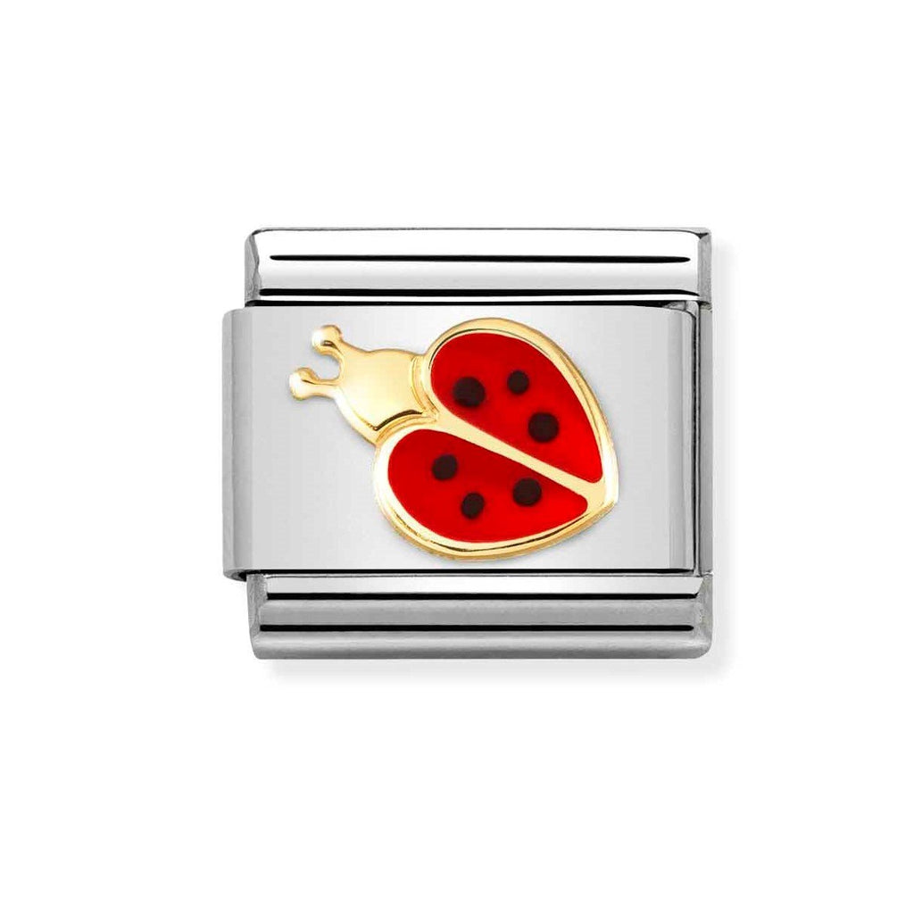 NOM LADYBIRD RED & BLK ENAMEL - SYMBOLS