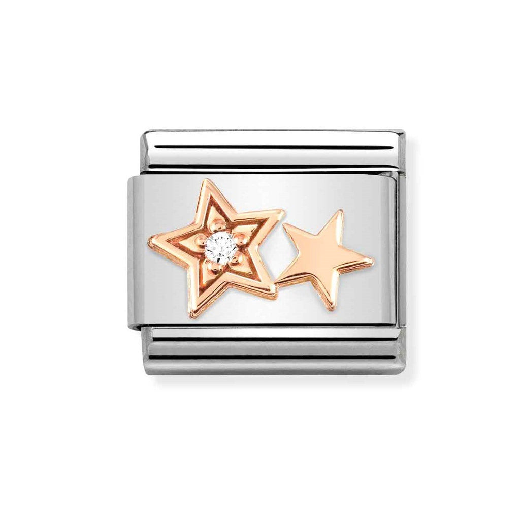 NOM DOUBLE STAR CZ ROSE GOLD - CZ SYMBOL