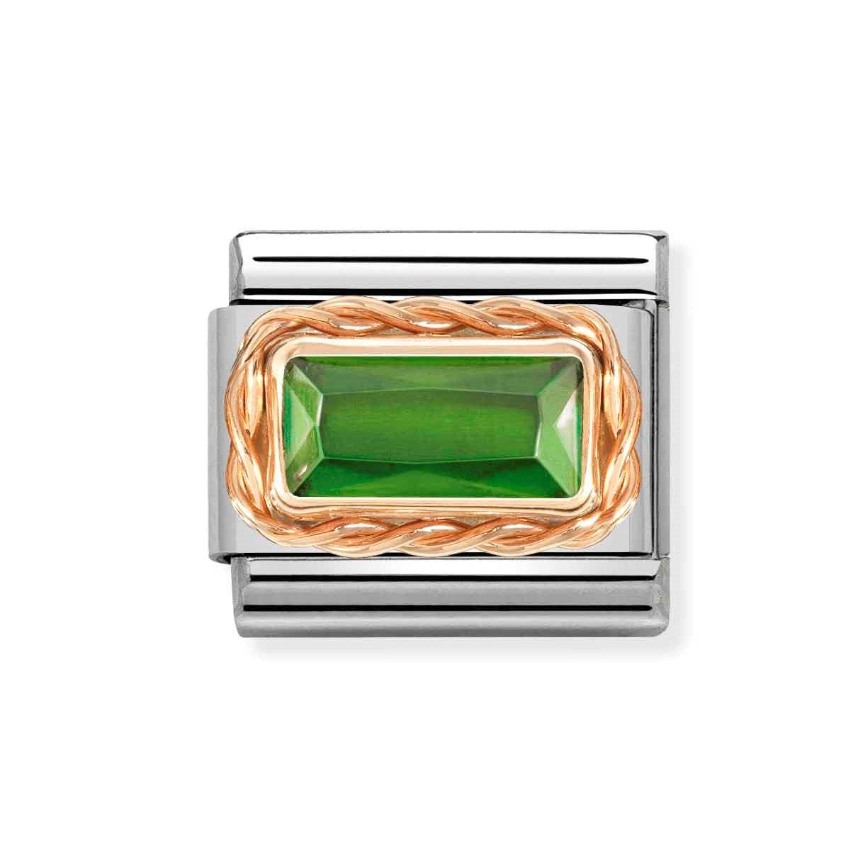 NOM ROSE GOLD GREEN - FACET BAGUETTE ST