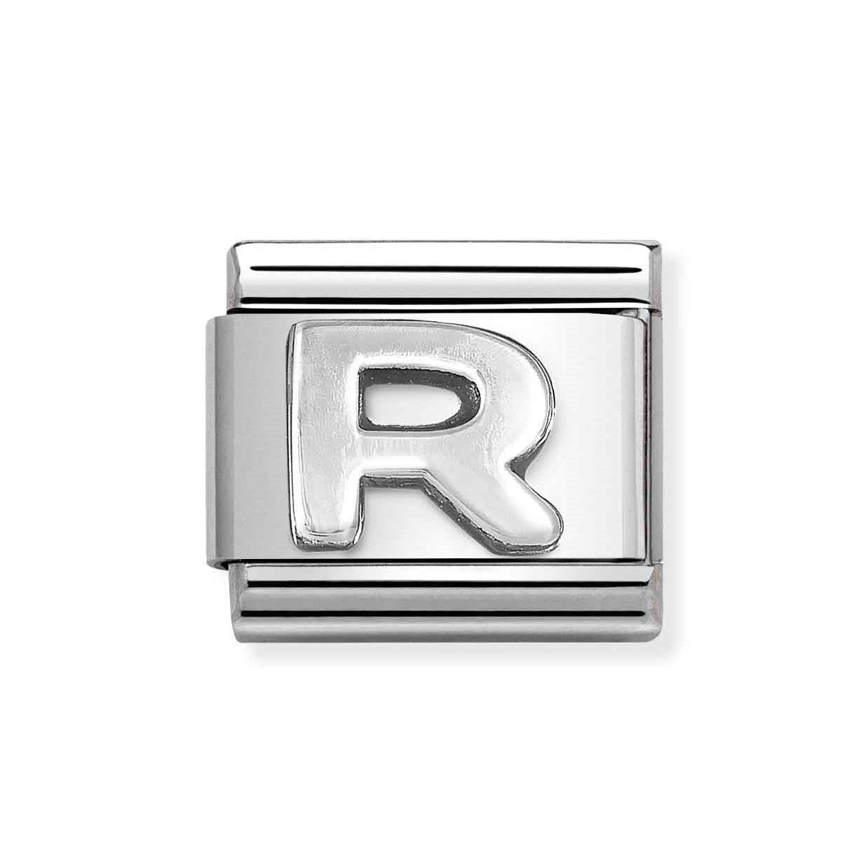 NOM SILV R OXIDISED INITIAL - LETTER