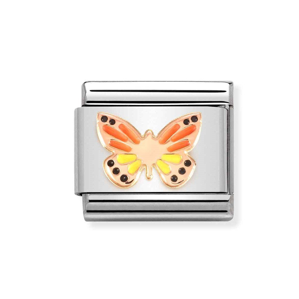 NOM ROSE GOLD RAINBOW BUTTERFLY ENAMEL