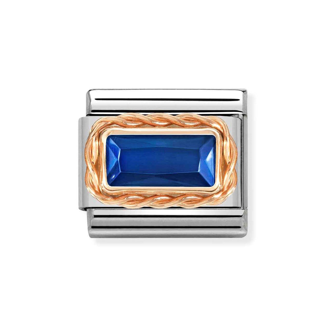 NOM ROSE GOLD BLUE - FACET BAGUETTE ST