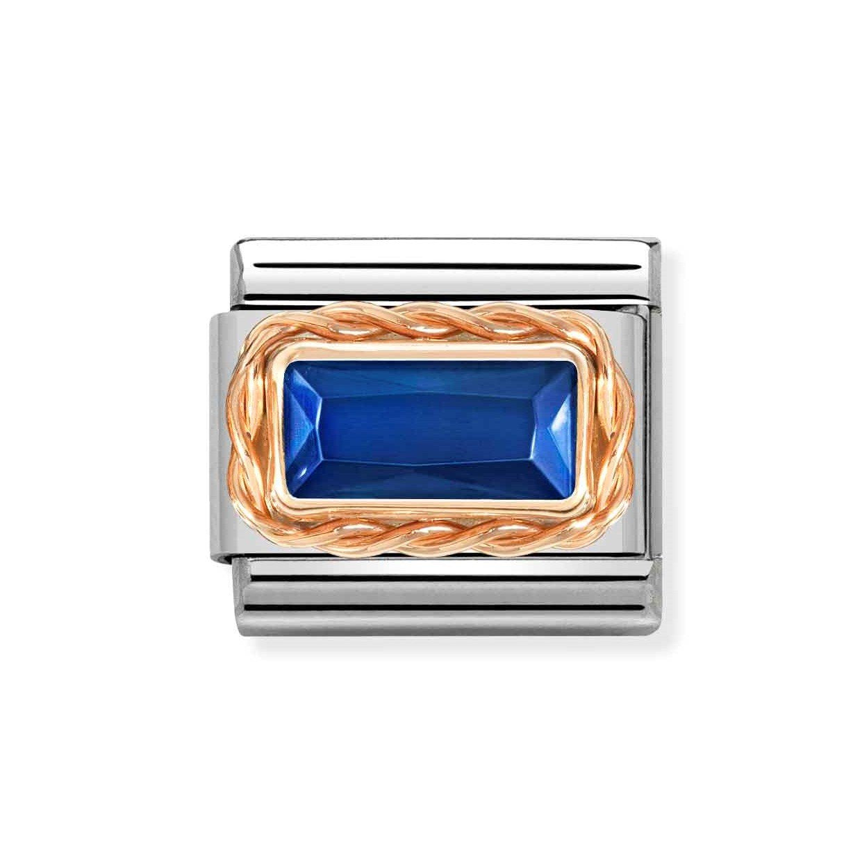 NOM ROSE GOLD BLUE - FACET BAGUETTE ST
