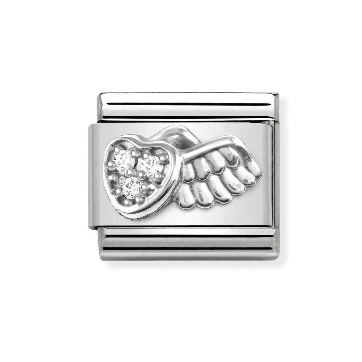 NOM WINGED HEART MULTI CZ SILV SHNE - CL SYMBOLS