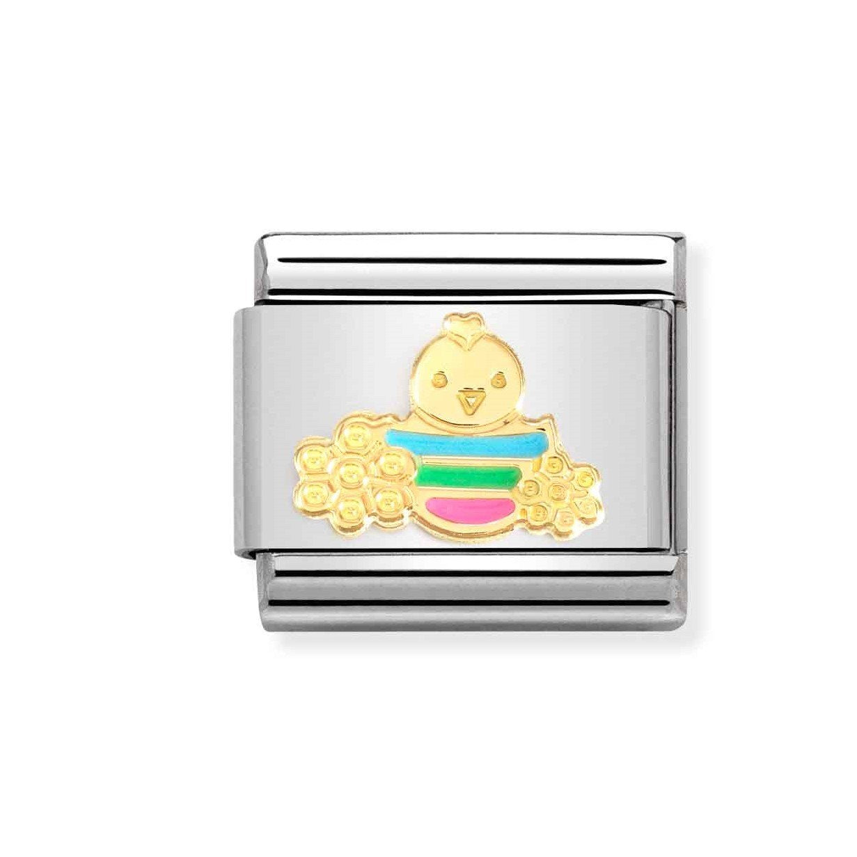 NOM EASTER CHICK WITH FLOWER ENAMEL - SYMBOLS