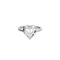 SILVER HEART OF YORKSHIRE SMALL OPEN HEART RING