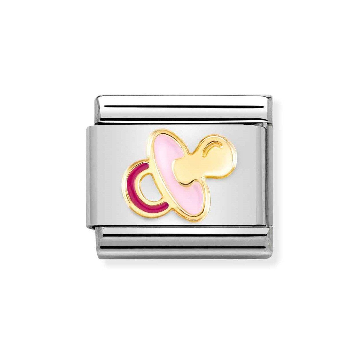 NOM BABY PACIFIER | DUMMY PINK ENAMEL - SYMBOLS