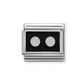 NOM BLK ENAMEL 2 SILV DOTS SILV SHINE - PLTE SYMBOL
