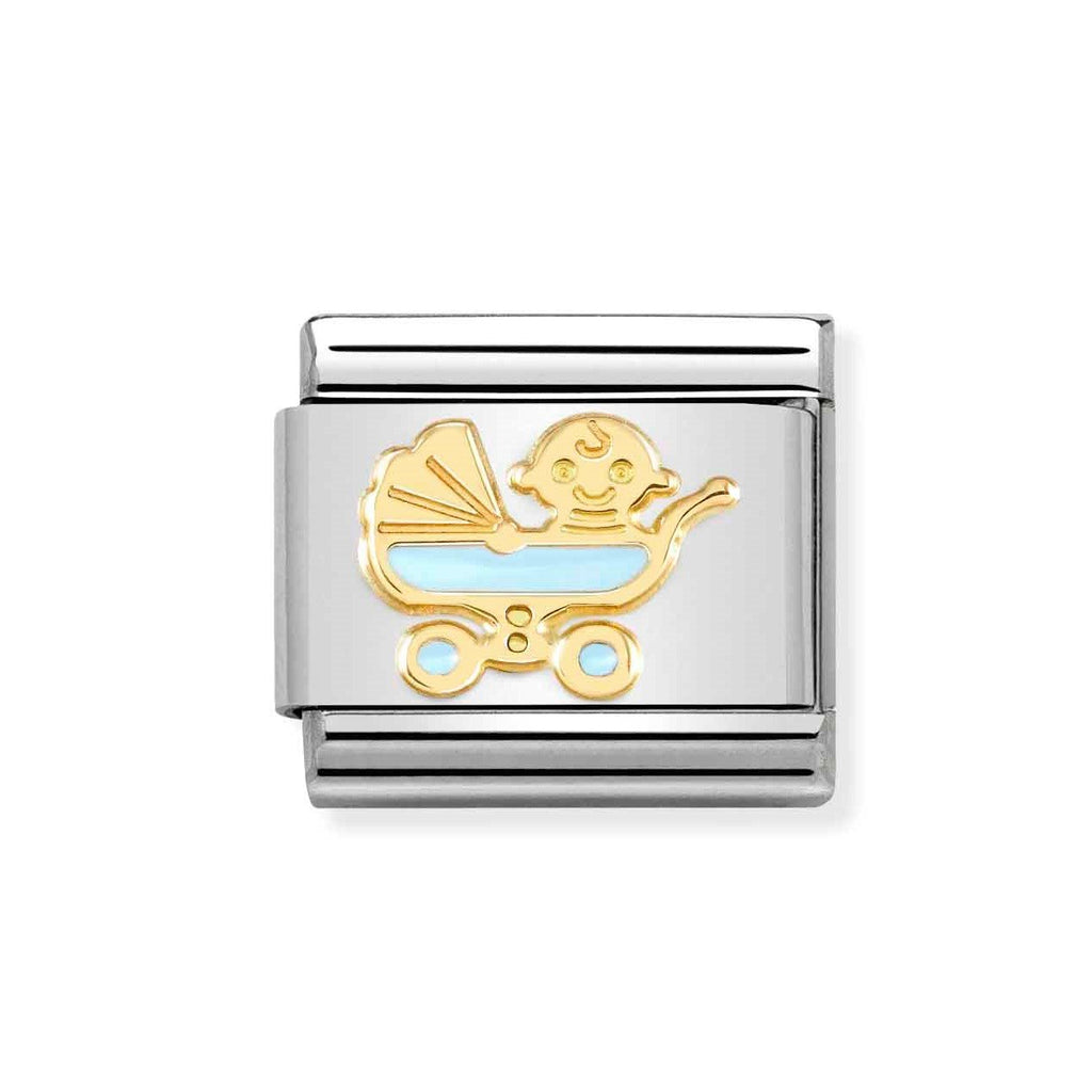 NOM BABY PRAM BLUE ENAMEL - SYMBOLS
