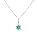 SILV ZIRC DIAMONFIRE GREEN PENDELOQUE WHT SURROUND PENDANT