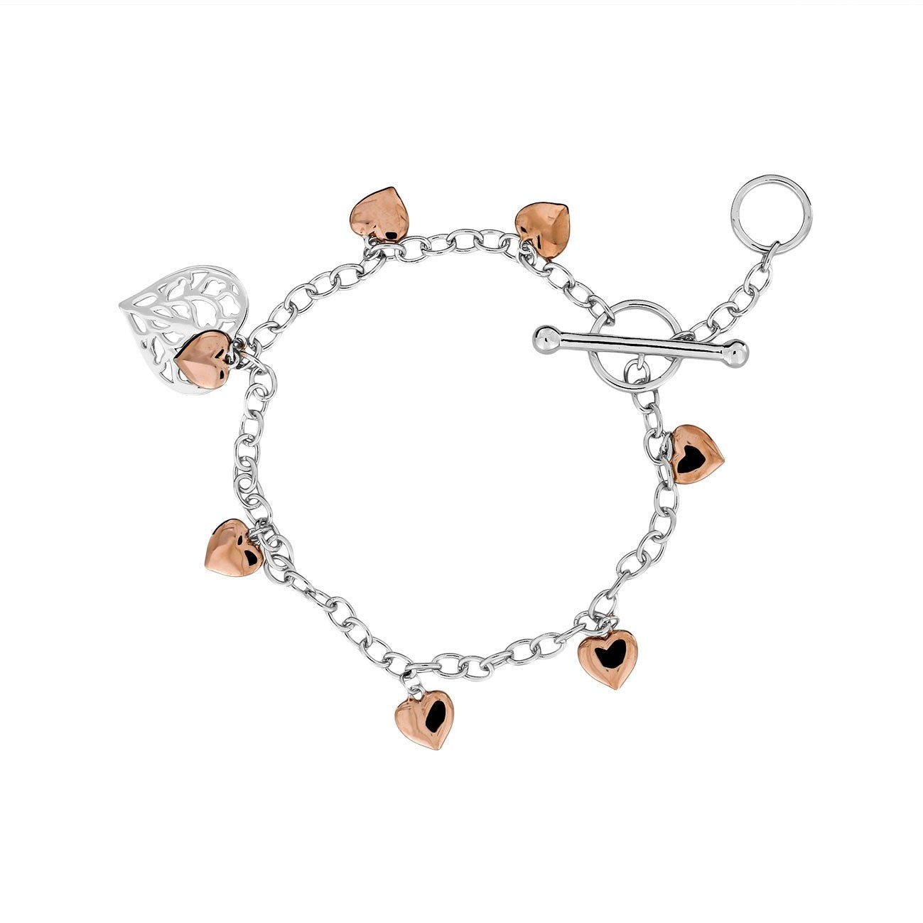 SILV RGP HEART OF YORKSHIRE T BAR BRACELET