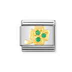 NOM CZ GREEN 4 LEAF CLOVER - CZ GOOD LUCK