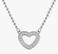 134001/022 NOM SS BEAD LINK CH & CZ HEART PEND - DAMORE