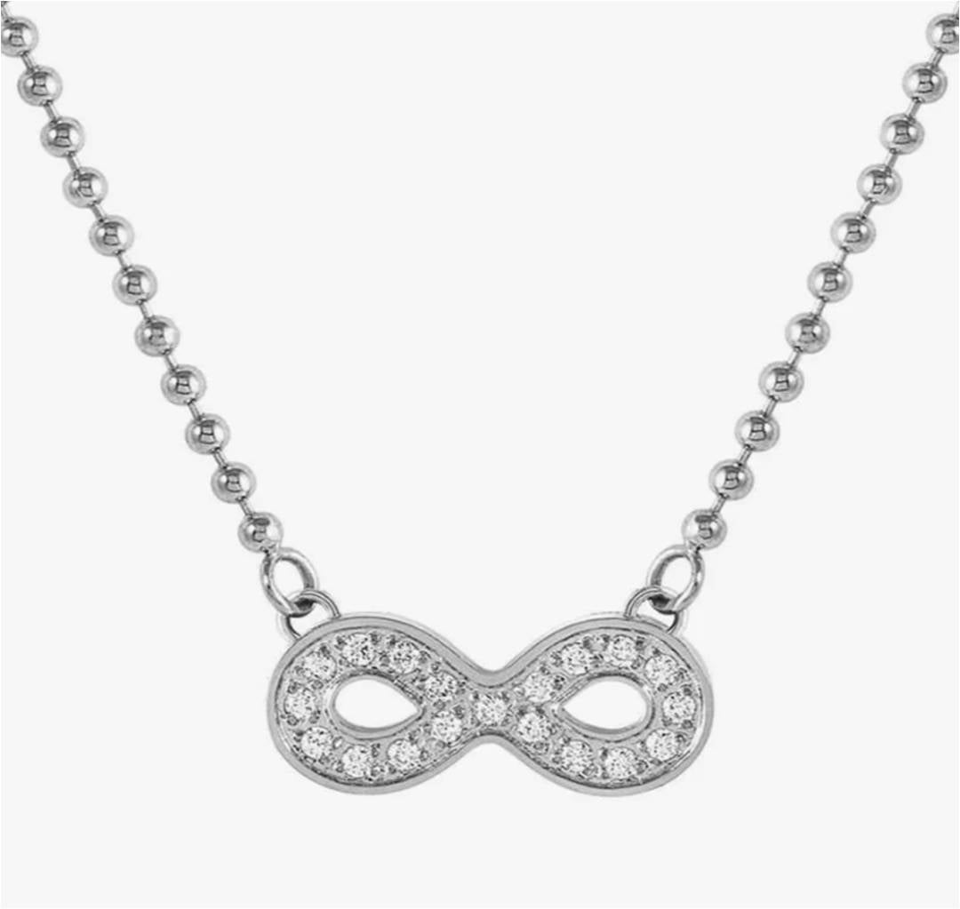 134001/024 NOM SS BEAD LINK CH & CZ INFINITY PEND - DAMORE